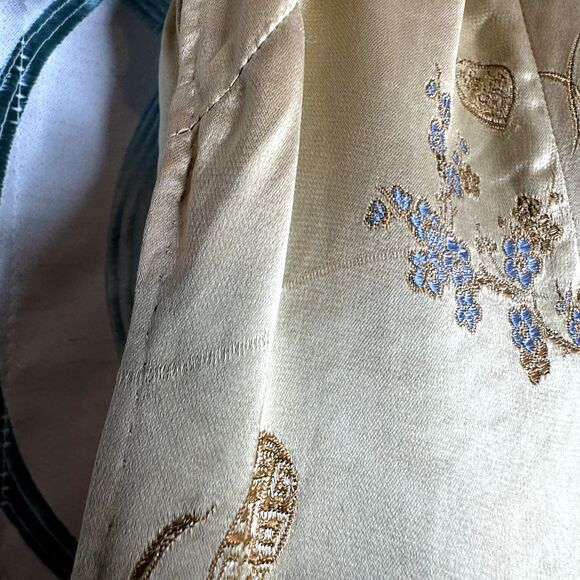 Vintage 1960s Solz Squirrel Cheongsam Floral Brocade Kimono Robe Geisha Dress 36 - Picture 7 of 16